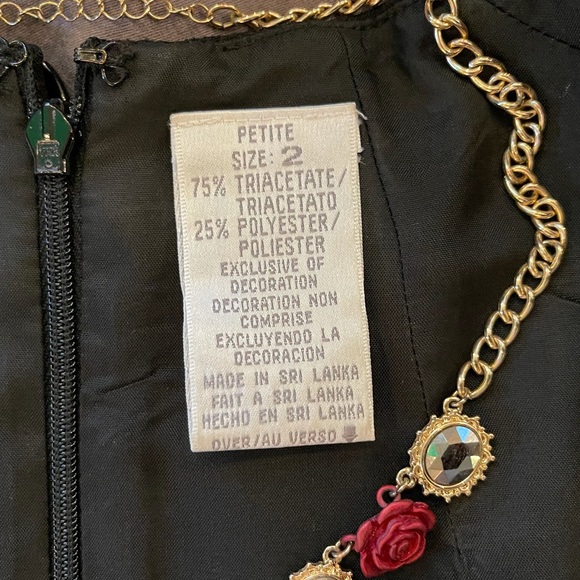 Vintage LIZ CLAIBORNE formal black Dress size 2 - Picture 6 of 8